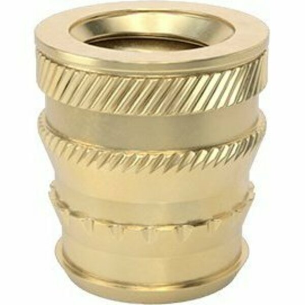 Bsc Preferred Tapered Heat-Set Inserts for Plastic 3/8-16 Thread Size 5/8 Installed Length Brass, 10PK 93365A310